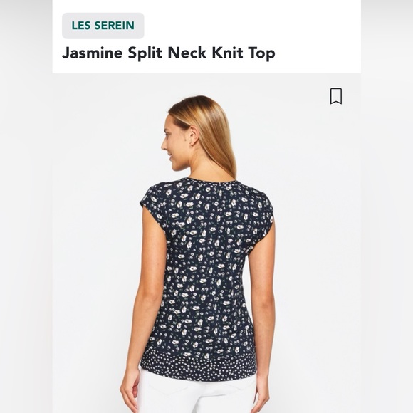 Les Serein Jasmine Split Neck Top S NWT - Picture 3 of 5